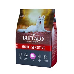 Mr. Buffalo Adult M/L Sensitive полнорацинный сухой корм для собак средних и крупных пород с чувствительным пищеварением, с индейкой - 2 кг