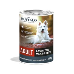 Mr. Buffalo Adult влажный корм для собак, паштет с мясным ассорти и говядиной, в консервах - 400 г
