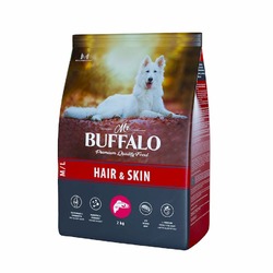Mr. Buffalo Hair & Skin Care полнорационный сухой корм для собак для здоровой кожи и красивой шерсти, с лососем
