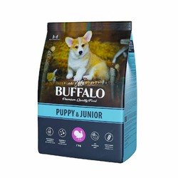 Mr.Buffalo Puppy & Junior полнорационный сухой корм для щенков и юниоров всех пород с индейкой - 2 кг