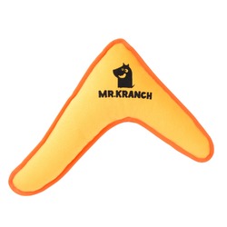 Mr.Kranch игрушка для собак мелких и средних пород, бумеранг с пищалкой, желтый - 22х19х4,5 см