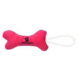 Mr.Kranch игрушка для собак мелких и средних пород, косточка с канатом, ярко-розовая - 31х9х4 см