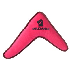 Mr.Kranch игрушка для собак средних и крупных пород, бумеранг с пищалкой, розовый - 34х28,5х6,5 см