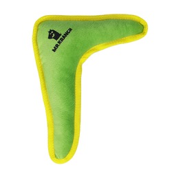 Mr.Kranch игрушка для собак средних и крупных пород, бумеранг с пищалкой, зеленый - 34х28,5х6,5 см