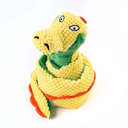 Mr.Kranch игрушка для собак "Змейка" с карманами под лакомство, желтая - 96 см