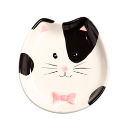 Mr.Kranch миска для кошек "Мордочка кошки", керамическая, черно-белая - 130 мл