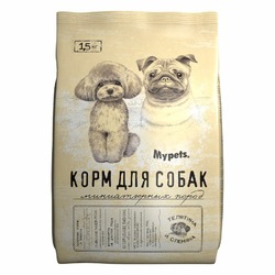 Mypets сухой корм для собак миниатюрных пород полноценный, с телятиной и олениной - 1,5 кг