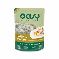 Oasy Wet Cat Specialita Naturali Chicken Vegetables влажный корм для взрослых кошек, дополнительное питание с курицей и овощами, в паучах - 70 г