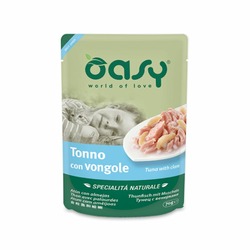 Oasy Wet Cat Specialita Naturali Tuna Clam влажный корм для взрослых кошек, дополнительное питание с тунцом и моллюсками, в паучах - 70 г