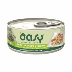Oasy Wet Dog Specialita Naturali Chicken Duck Vegetables влажный корм для взрослых собак, дополнительное питание с курицей, уткой и овощами, в консервах - 150 г
