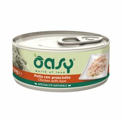 Oasy Wet Dog Specialita Naturali Chicken Ham влажный корм для взрослых собак, дополнительное питание с курицей и ветчиной, в консервах - 150 г