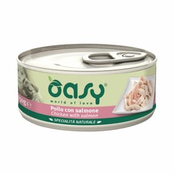 Oasy Wet Dog Specialita Naturali Chicken Salmon влажный корм для взрослых собак, дополнительное питание с курицей и лососем, в консервах - 150 г