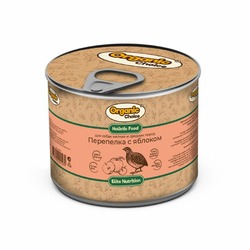 Organic Сhoice влажный корм для взрослых собак мелких и средних пород  перепелка с яблоком, в консервах - 240 г х 12 шт