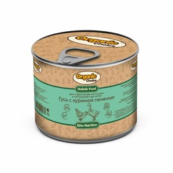 Organic Сhoice влажный корм для стерилизованных кошек и кастрированных котов, с гусем и куриной печенью, в консервах - 240 г