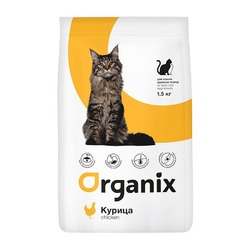 Organix Adult Large Cat Breeds сухой корм для взрослых кошек крупных пород, с курицей - 1,5 кг