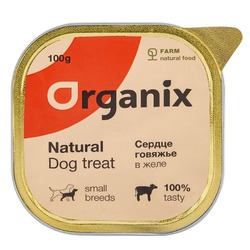 Organix лакомство для собак, сердце говяжье в желе, измельченное - 100 г