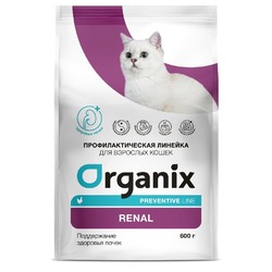 Organix Renal сухой диетический корм для взрослых кошек при заболеваниях почек, с курицей - 0,6 кг