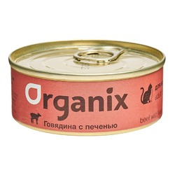 Organix влажный корм для кошек, с говядиной и печенью, в консервах - 100 г