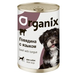 Organix консервы для взрослых собак всех пород, с говядиной и языком - 410 г x 15 шт