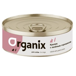 Organix влажный корм для собак, с кроликом и зеленым горошком, в консервах - 100 г