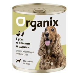 Organix влажный корм для собак, с рагу из гуся, языком и цуккини, в консервах - 750 г