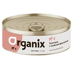 Organix влажный корм для собак, с телятиной и зелёной фасолью, в консервах - 100 г