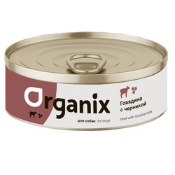 Organix влажный корм для собак, с заливным из говядины и черники, в консервах - 100 г