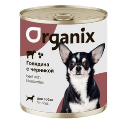 Organix влажный корм для собак, с заливным из говядины и черники, в консервах - 750 г