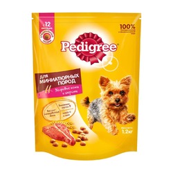 Pedigree полнорационный сухой корм для собак миниатюрных пород, с говядиной - 1,2 кг