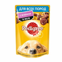 Pedigree полнорационный влажный корм для собак, с ягненком, кусочки в желе, в паучах - 85 г