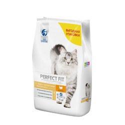 Perfect Fit полнорационный сухой корм для кошек с чувствительным пищеварением, с индейкой