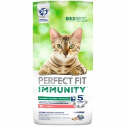 Perfect Fit Immunity сухой корм для кошек для укрепления иммунитета, с говядиной, семенами льна и голубикой
