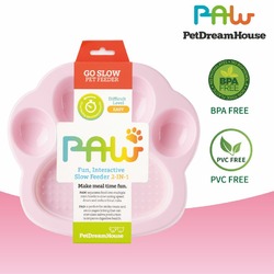 PetDreamHouse Paw 2 in 1 Mini Slow Feeder & Lick Pad Baby Pink Easy Миска для медленного кормления 2 в 1, мини, розовая - 1 л