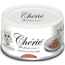 Pettric Cherie Hairball Control влажный корм для кошек, с тунцом и креветкой, кусочки в подливе, в консервах - 80 г