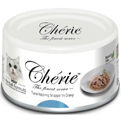 Pettric Cherie Hairball Control влажный корм для кошек, с тунцом и луцианом, кусочки в подливе, в консервах - 80 г