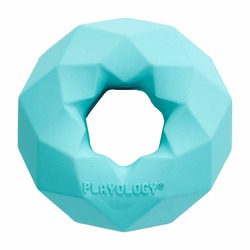 Playology Channel Chew Ring игрушка для собак средних и крупных пород, жевательное кольцо-многогранник, с ароматом арахиса, голубой