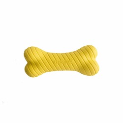Playology Dual Layer Bone игрушка для собак средних пород, двухслойная жевательная косточка, с ароматом курицы, средняя, желтая
