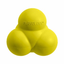 Playology Squeaky Bounce Ball игрушка для собак средних и крупных пород, жевательный тройной мяч с пищалкой, с ароматом курицы, желтый
