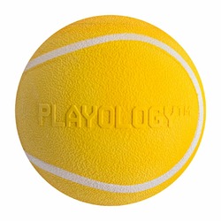Playology Squeaky Chew Ball игрушка для собак мелких и средних пород, жевательный мяч с пищалкой, с ароматом курицы, желтый - 6 см