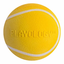 Playology Squeaky Chew Ball игрушка для собак средних и крупных пород, жевательный мяч с пищалкой, с ароматом курицы, желтый - 8 см
