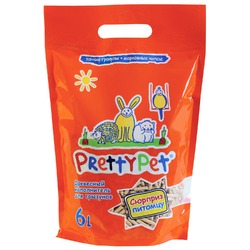 PrettyCat Premium наполнитель для грызунов и птиц древесный с морковными чипсами - 2 кг