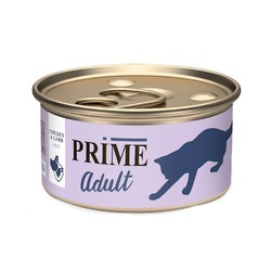 Prime влажный корм для взрослых кошек паштет с курицей и ягненком, в консервах - 75 г х 24 шт