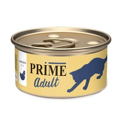 Prime влажный корм для взрослых кошек паштет с курицей, в консервах - 75 г х 24 шт