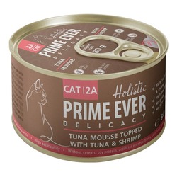 Prime Ever Delicacy влажный корм для кошек, мусс с тунцом и креветками, в консервах - 80 г