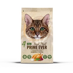 Prime Ever Fresh Meat сухой корм для кошек всех пород, для поддержания оптимального веса, с рисом и индейкой - 1,5 кг