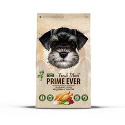 Prime Ever Fresh Meat сухой корм для щенков с 1 месяца, для поддержания оптимального веса, с рисом и индейкой - 7 кг