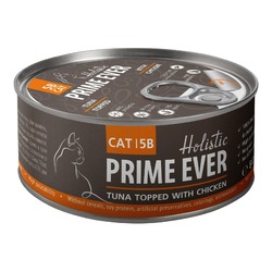 Prime Ever 5B влажный корм для кошек, с тунцом и цыпленком, кусочки в желе, в консервах - 80 г