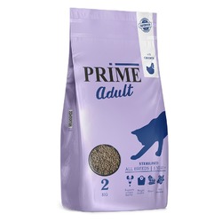 Prime Sterilised сухой корм для взрослых стерилизованных кошек и кастрированных котов с 12 месяцев, с курицей - 2 кг