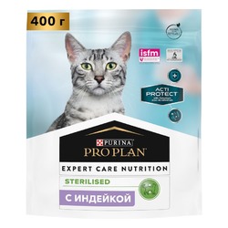 Pro Plan Acti Protect сухой корм для стерилизованных кошек и кастрированных котов, с высоким содержанием индейки - 400 г