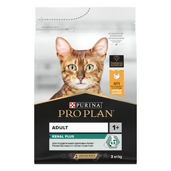 Pro Plan Adult Renal Plus для кошек, с курицей - 3 кг